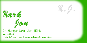 mark jon business card